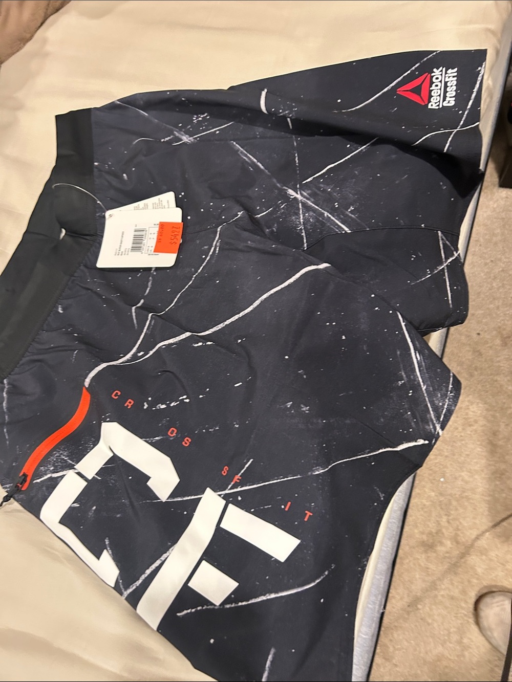 Reebok Black & White Marble Performance Shorts